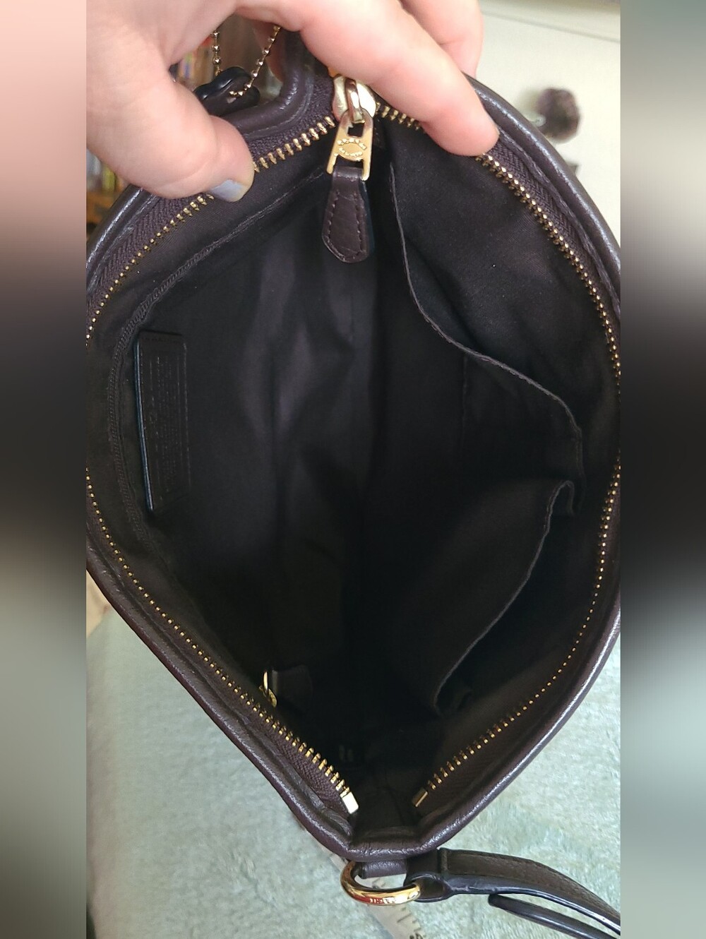 Coach Signature Brown Canvas Crossbody Bag - Picture 12 of 15